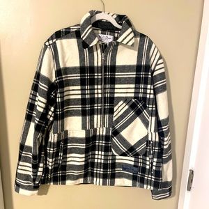 We11Done half zip plaid wool pullover shirt